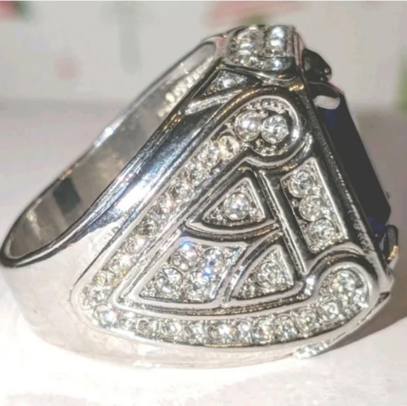 Silver and Blue Men's Ring